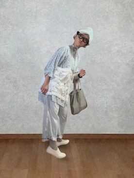「JOURNAL STANDARD LUXE（ジャーナルスタンダード　ラックス）のアイテム（パンツ、ブルー系）」を使った、なお なお。さん（レディース・159cm）の夏コーディネート