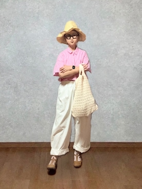 「JINS（ジンズ）のアイテム」を使った、なお なお。さん（レディース・159cm）の夏コーディネート