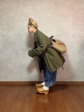 「アイテム（サロペット/オーバーオール）」を使った、なお なお。さん（レディース・159cm）の秋コーディネート