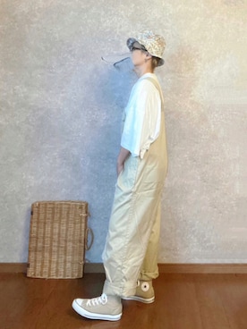 「my beautiful landlet（マイビューティフルランドレット）のアイテム（オールインワン・サロペット）」を使った、なお なお。さん（レディース・159cm）の秋コーディネート