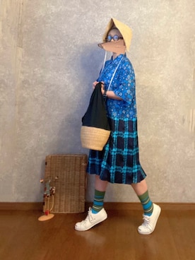 「ジャックパーセル」｜「アイテム（ワンピース/ドレス）」を使った、なお なお。さん（レディース・159cm）の夏コーディネート