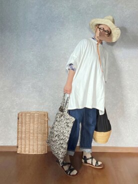 「ROBERTA SETTELS（ロベルタセッタ）のアイテム（シューズ）」を使った、なお なお。さん（レディース・159cm）の夏コーディネート