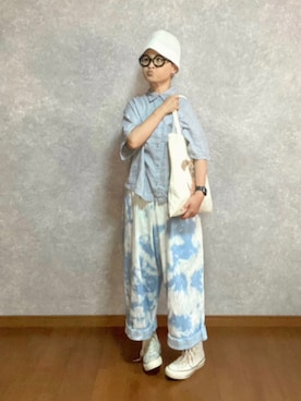 「ブリーチデニム」｜「アイテム（帽子）」を使った、なお なお。さん（レディース・159cm）の秋コーディネート
