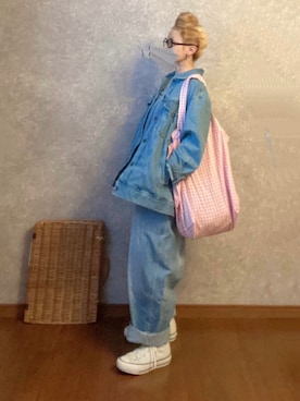 「Avail（アベイル）のアイテム（オールインワン・サロペット）」を使った、なお なお。さん（レディース・159cm）の春コーディネート