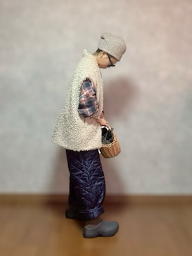 「YAECA（ヤエカ）のアイテム」を使った、なお なお。さん（レディース・159cm）の冬コーディネート