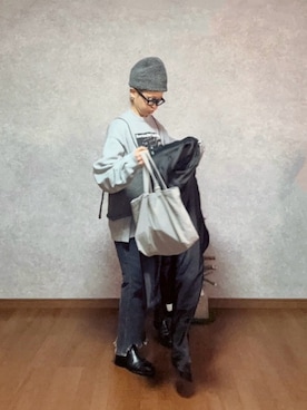 「アイテム（帽子、グレー系）」を使った、なお なお。さん（レディース・159cm）の冬コーディネート