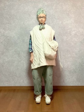 「ワラビーブーツ」｜「アイテム（チュニック）」を使った、なお なお。さん（レディース・159cm）の冬コーディネート