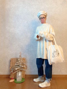 「R&D.M.Co OLDMAN’S TAILOR（オールドマンズテイラー）のアイテム（帽子）」を使った、なお なお。さん（レディース・159cm）の秋コーディネート