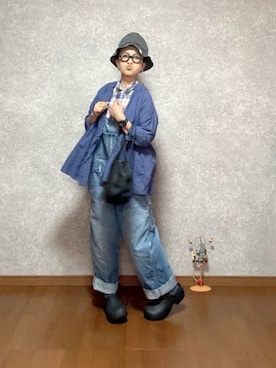 「アイテム（サロペット/オーバーオール）」を使った、なお なお。さん（レディース・159cm）の秋コーディネート