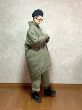 「モンスターパーカー」｜「アイテム（帽子）」を使った、なお なお。さん（レディース・159cm）の冬コーディネート