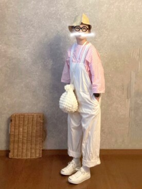 「my beautiful landlet（マイビューティフルランドレット）のアイテム（オールインワン・サロペット）」を使った、なお なお。さん（レディース・159cm）の夏コーディネート