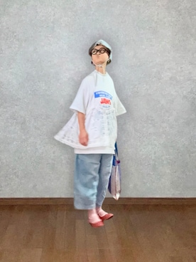 「JINS（ジンズ）のアイテム」を使った、なお なお。さん（レディース・159cm）の夏コーディネート