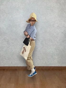 「JINS（ジンズ）のアイテム」を使った、なお なお。さん（レディース・159cm）の夏コーディネート
