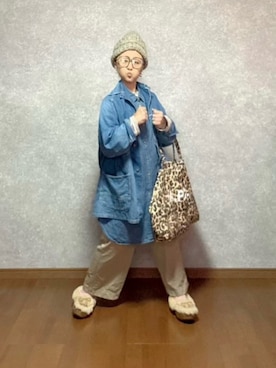 「アイテム（ワンピース/ドレス、ブルー系）」を使った、なお なお。さん（レディース・159cm）の秋コーディネート