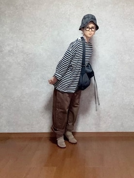 「しまむら（シマムラ）のアイテム（シューズ、ブラウン系）」を使った、なお なお。さん（レディース・159cm）の春コーディネート