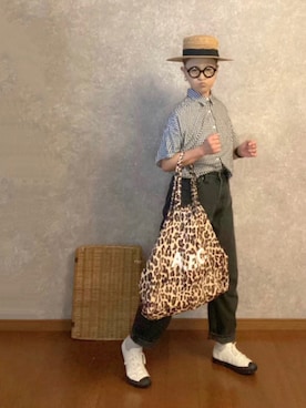 「evam eva（エヴァムエヴァ）のアイテム」を使った、なお なお。さん（レディース・159cm）の夏コーディネート