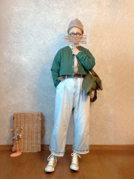 「PUBLUX（パブリュクス）のアイテム（ノーカラージャケット）」を使った、なお なお。さん（レディース・159cm）の冬コーディネート