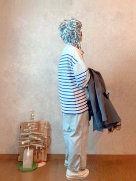 「R&D.M.Co OLDMAN’S TAILOR（オールドマンズテイラー）のアイテム（ジャケット/アウター）」を使った、なお なお。さん（レディース・159cm）の冬コーディネート