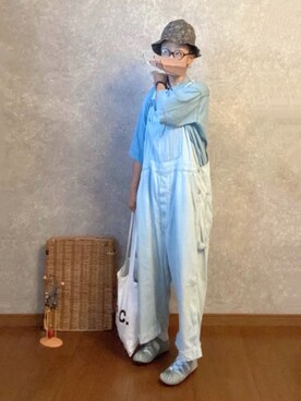 「A.P.C.」｜「アイテム（オールインワン・サロペット）」を使った、なお なお。さん（レディース・159cm）の夏コーディネート