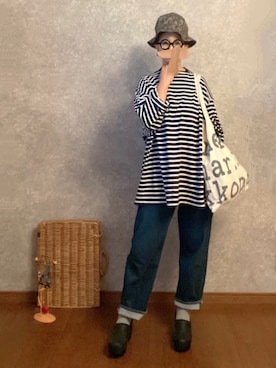 「YAECA（ヤエカ）のアイテム（帽子）」を使った、なお なお。さん（レディース・159cm）の秋コーディネート