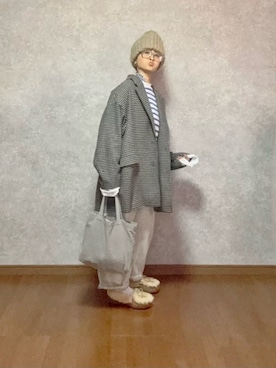 「DAISO（DAISO）のアイテム（バッグ）」を使った、なお なお。さん（レディース・159cm）の冬コーディネート