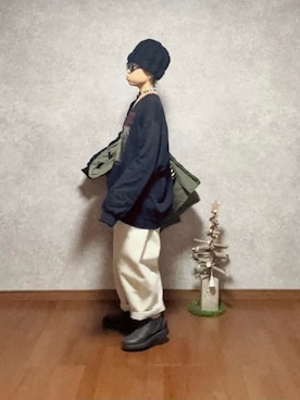 「しまむら（シマムラ）のアイテム（帽子）」を使った、なお なお。さん（レディース・159cm）の冬コーディネート