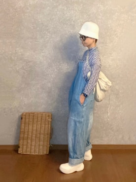 「Avail（アベイル）のアイテム（オールインワン・サロペット）」を使った、なお なお。さん（レディース・159cm）の秋コーディネート