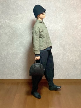 「Aeta（アエタ）のアイテム（ボストンバッグ）」を使った、なお なお。さん（レディース・159cm）の秋コーディネート
