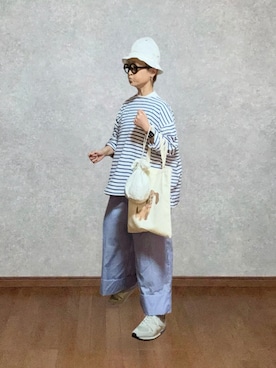 「ZDA（ゼットディーエー）のアイテム（シューズ、ホワイト系）」を使った、なお なお。さん（レディース・159cm）の夏コーディネート