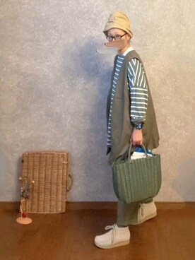 「prit（プリット）のアイテム（帽子）」を使った、なお なお。さん（レディース・159cm）の秋コーディネート