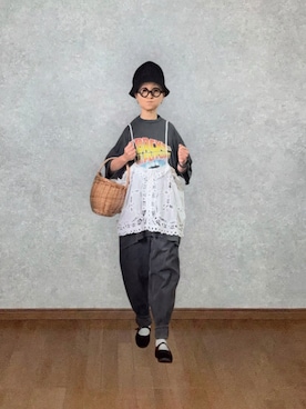 「JINS（ジンズ）のアイテム」を使った、なお なお。さん（レディース・159cm）の夏コーディネート