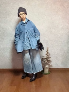 「アイテム（デニムジャケット）」を使った、なお なお。さん（レディース・159cm）の冬コーディネート