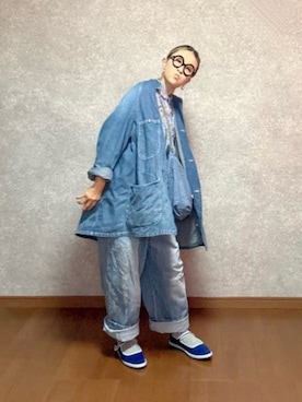 「アイテム（オールインワン・サロペット）」を使った、なお なお。さん（レディース・159cm）の秋コーディネート