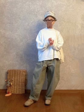 「YAECA（ヤエカ）のアイテム（帽子）」を使った、なお なお。さん（レディース・159cm）の春コーディネート