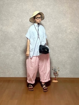 「ペーパーハット」｜なお なお。さん（レディース・159cm）の夏コーディネート
