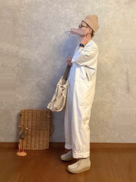 「my beautiful landlet（マイビューティフルランドレット）のアイテム（オールインワン・サロペット）」を使った、なお なお。さん（レディース・159cm）の夏コーディネート