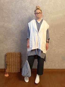 「ambience tote（アンビエンストート）のアイテム」を使った、なお なお。さん（レディース・159cm）の夏コーディネート