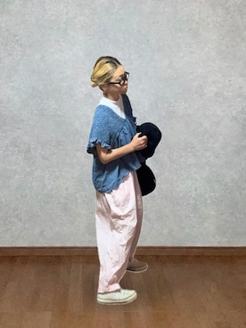 「JINS（ジンズ）のアイテム」を使った、なお なお。さん（レディース・159cm）の夏コーディネート