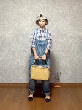 「アイテム（サロペット/オーバーオール）」を使った、なお なお。さん（レディース・159cm）の夏コーディネート