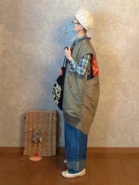 「orslow」｜「アイテム（オールインワン・サロペット）」を使った、なお なお。さん（レディース・159cm）の秋コーディネート