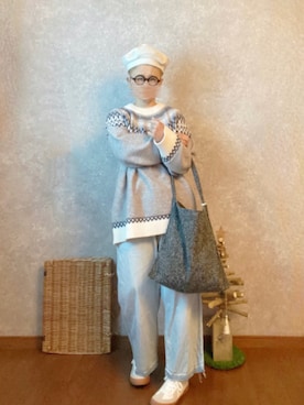 「R&D.M.Co OLDMAN’S TAILOR（オールドマンズテイラー）のアイテム（帽子）」を使った、なお なお。さん（レディース・159cm）の秋コーディネート