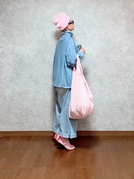 「SHEINのアイテム（シューズ、ピンク系）」を使った、なお なお。さん（レディース・159cm）の春コーディネート