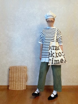 「R&D.M.Co OLDMAN’S TAILOR（オールドマンズテイラー）のアイテム（帽子）」を使った、なお なお。さん（レディース・159cm）の秋コーディネート