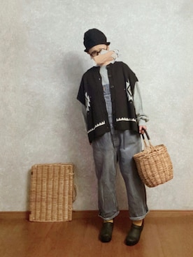 「chimala（チマラ）のアイテム（オールインワン・サロペット）」を使った、なお なお。さん（レディース・159cm）の秋コーディネート