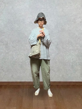 「E.PORSELLI（ポルセッリ）のPORSELLI  CALF NORMAL VAMP BALLET（バレエシューズ、ホワイト系）」を使った、なお なお。さん（レディース・159cm）の秋コーディネート