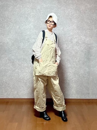 MASTER&Co.  オーバーオール　ブラック MASTER&Coのサロペット/オーバーオールを使った人気ファッション