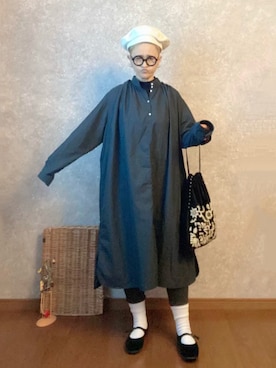 「R&D.M.Co OLDMAN’S TAILOR（オールドマンズテイラー）のアイテム（帽子）」を使った、なお なお。さん（レディース・159cm）の春コーディネート