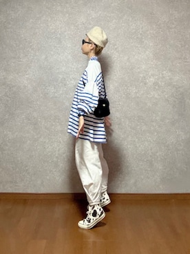 「shein」｜「アイテム（パンツ、ホワイト系）」を使った、なお なお。さん（レディース・159cm）の秋コーディネート
