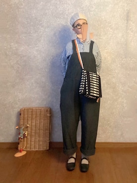 「my beautiful landlet（マイビューティフルランドレット）のアイテム（オールインワン・サロペット）」を使った、なお なお。さん（レディース・159cm）の夏コーディネート