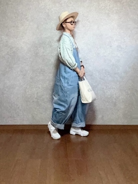 「Avail（アベイル）のアイテム（オールインワン・サロペット）」を使った、なお なお。さん（レディース・159cm）の夏コーディネート